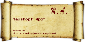 Mauskopf Apor névjegykártya